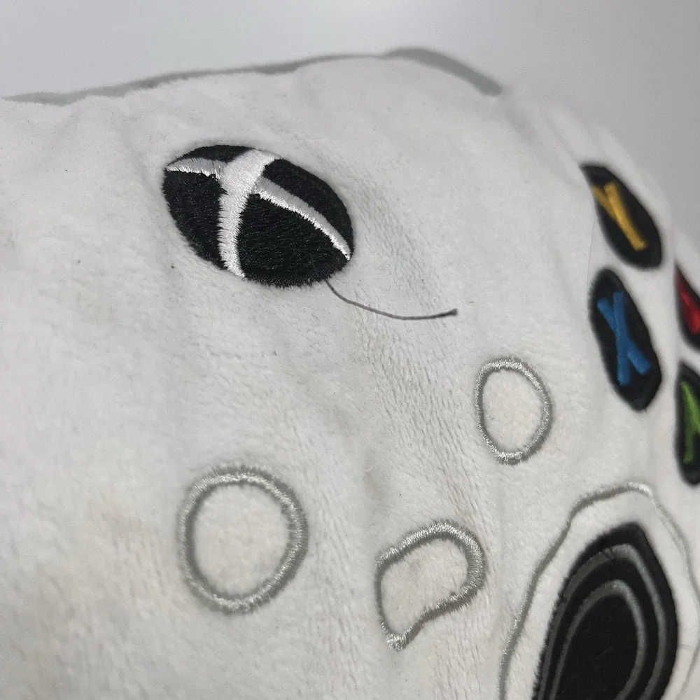 Official Xbox Controller Plush Pillow White Robot Gamer Room Decor Embroidered